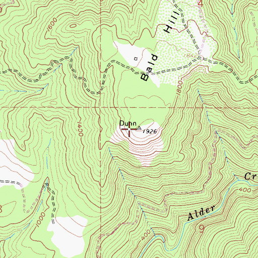 Topographic Map of Bald Hill, CA