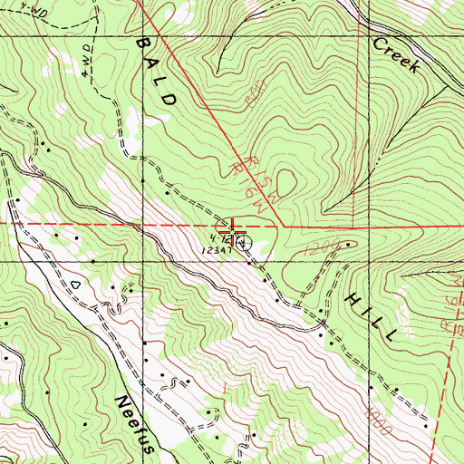 Topographic Map of Bald Hill, CA