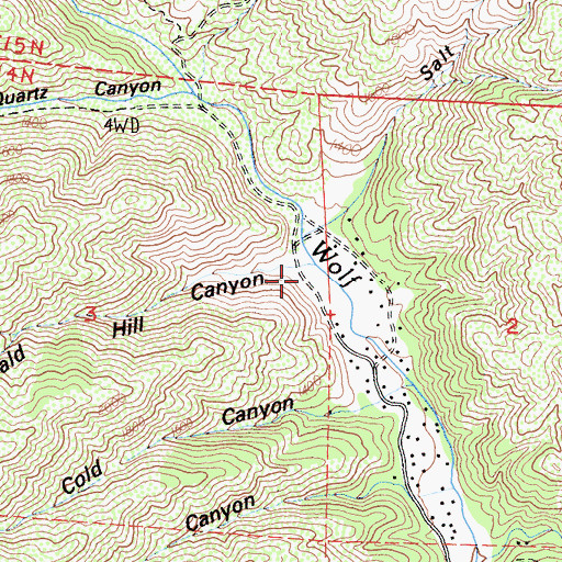 Topographic Map of Bald Hill Canyon, CA