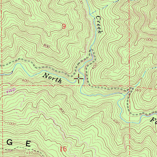 Topographic Map of Bald Hill Creek, CA