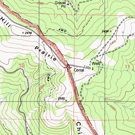 Topographic Map of Bald Hills, CA