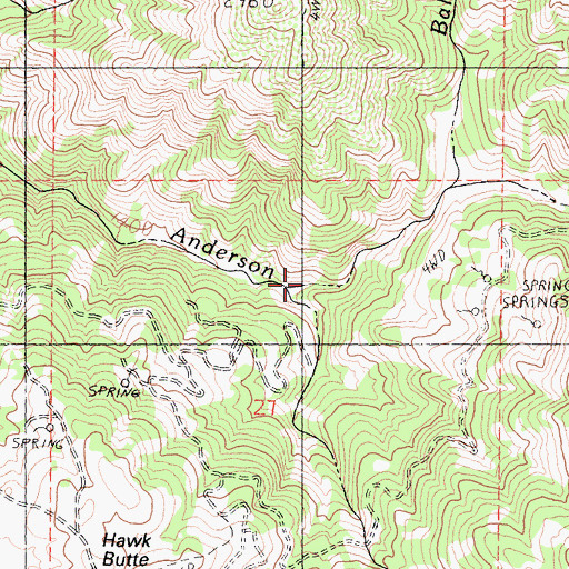 Topographic Map of Bald Mill Creek, CA