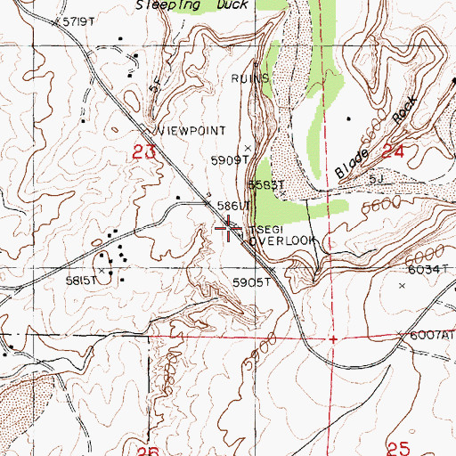 Topographic Map of Tsegi Overlook, AZ