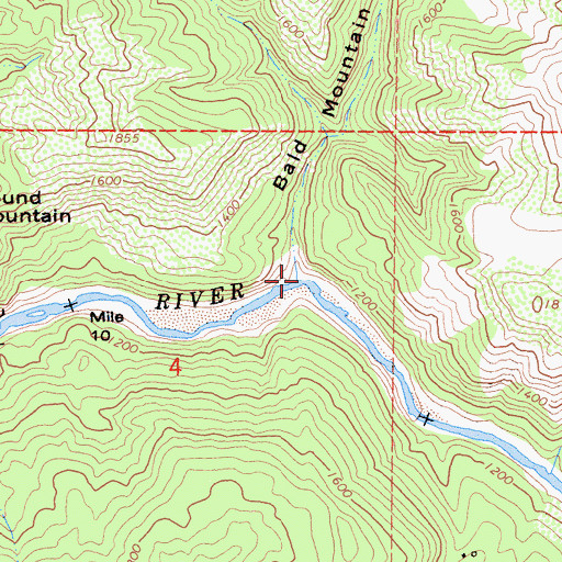 Topographic Map of Bald Mountain Canyon, CA