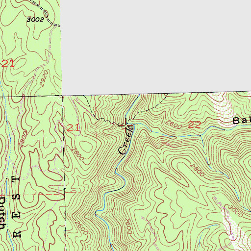 Topographic Map of Bald Mountain Canyon, CA