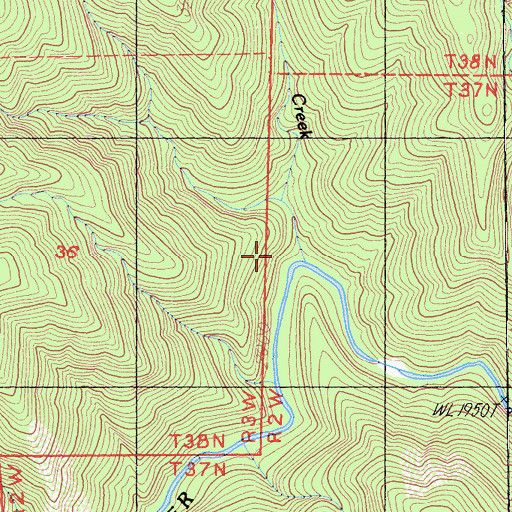 Topographic Map of Bald Mountain Creek, CA