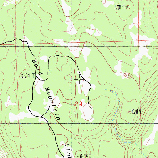 Topographic Map of Bald Mountain Sink, CA