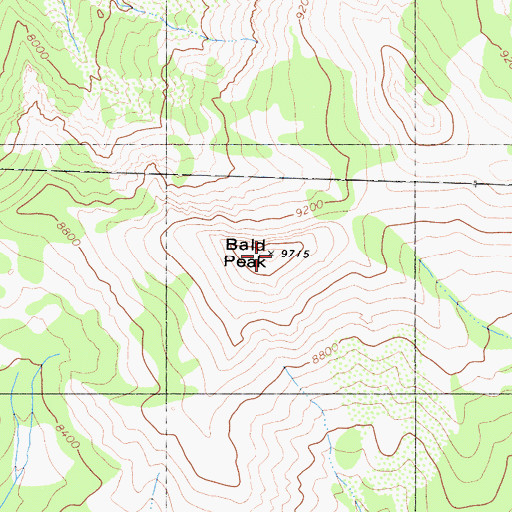 Topographic Map of Bald Peak, CA
