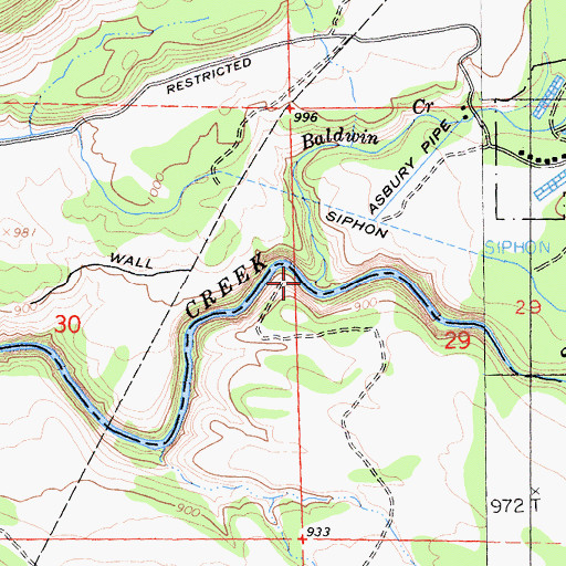 Topographic Map of Baldwin Creek, CA