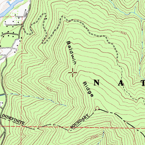 Topographic Map of Baldwin Ridge, CA