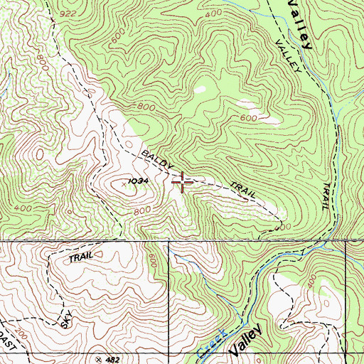 Topographic Map of Baldy Trail, CA