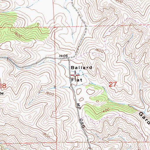 Topographic Map of Ballard Flat, CA