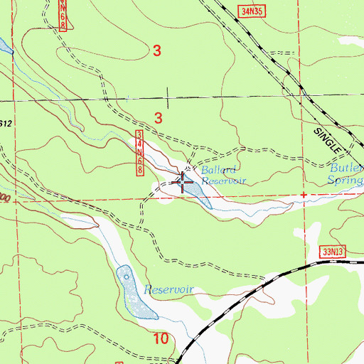 Topographic Map of Ballard Reservoir, CA