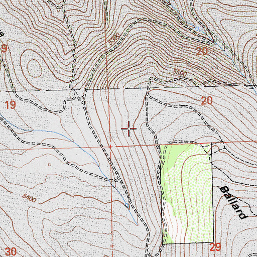 Topographic Map of Ballard Ridge, CA