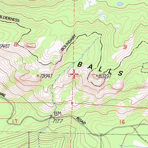 Topographic Map of Balls, CA