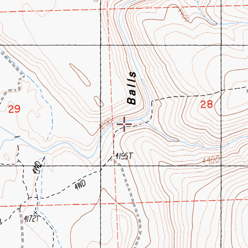 Topographic Map of Balls Canyon, CA