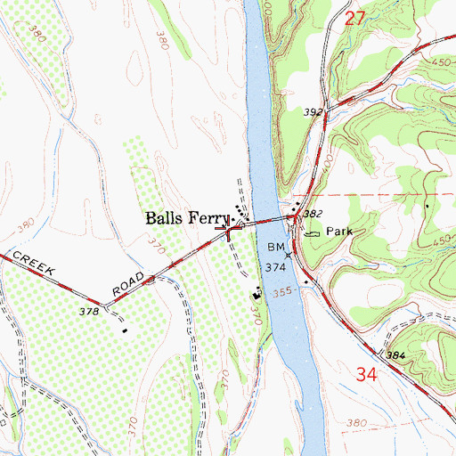 Topographic Map of Balls Ferry, CA