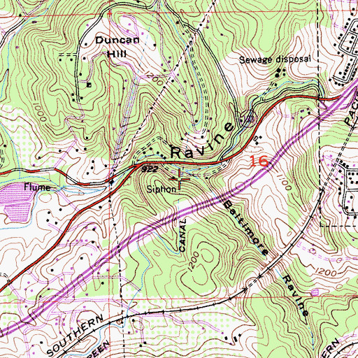 Topographic Map of Baltimore Ravine, CA