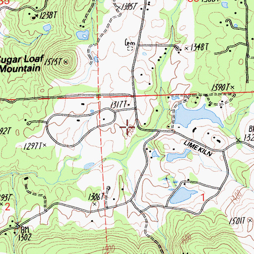 Topographic Map of Banner Grange, CA