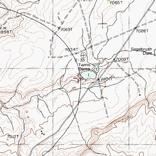 Topographic Map of Twin Dams, AZ