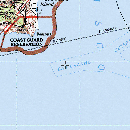 Topographic Map of Bar Channel, CA