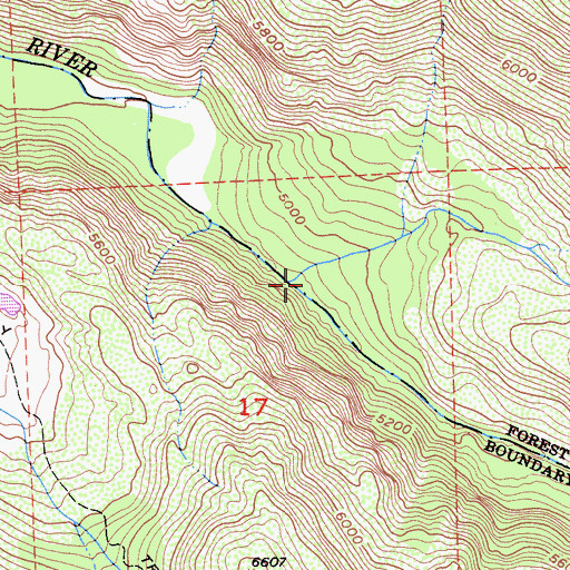 Topographic Map of Barker Creek, CA