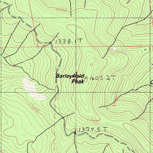 Topographic Map of Barleyfield Peak, CA