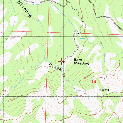 Topographic Map of Barn Meadow, CA