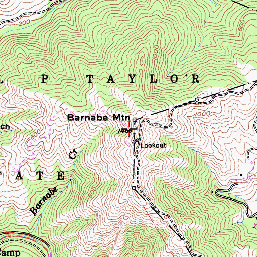 Topographic Map of Barnabe Mountain, CA