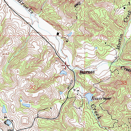 Topographic Map of Barnes Creek, CA