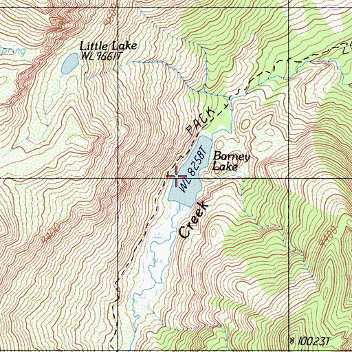 Topographic Map of Barney Lake, CA