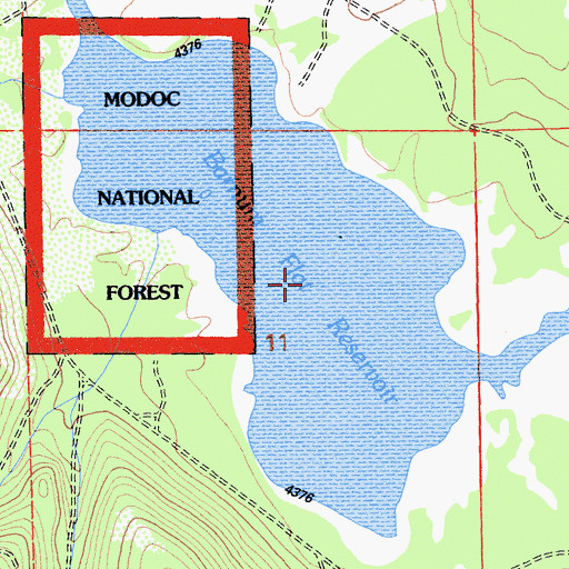 Topographic Map of Barnum Flat Reservoir, CA