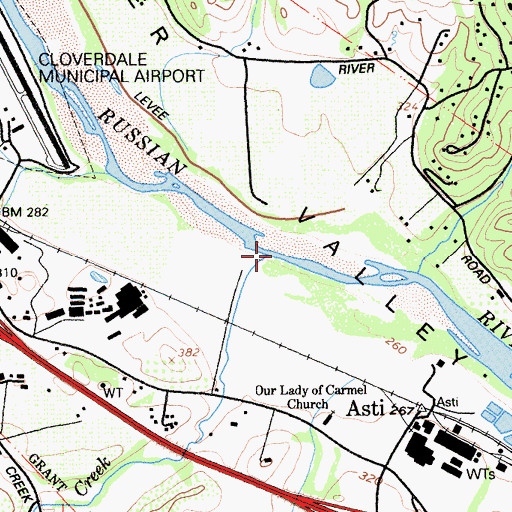 Topographic Map of Barrelli Creek, CA