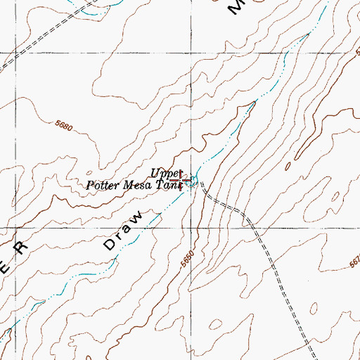 Topographic Map of Upper Potter Mesa Tank, AZ