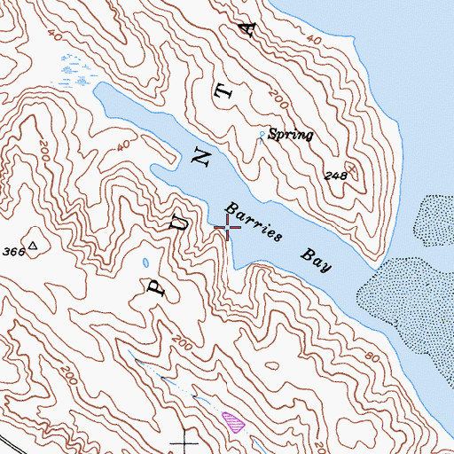 Topographic Map of Barries Bay, CA