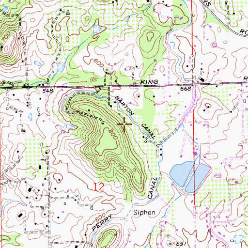 Topographic Map of Barton Canal, CA