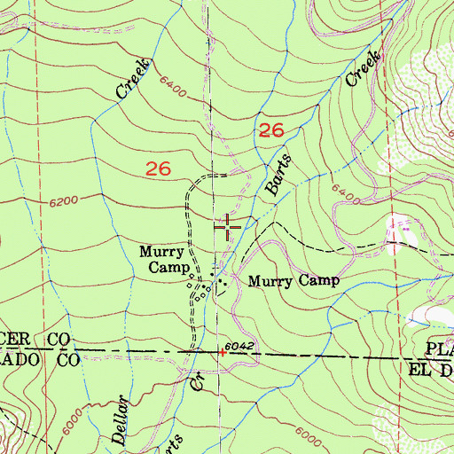 Topographic Map of Barts Valley, CA
