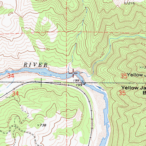 Topographic Map of Basin Creek, CA