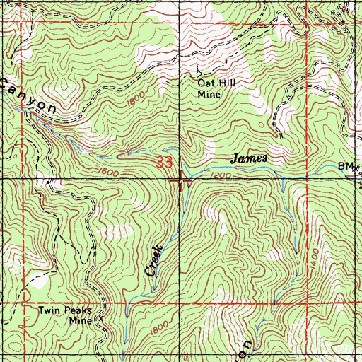 Topographic Map of Bateman Creek, CA