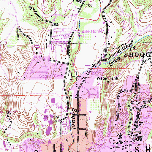 Topographic Map of Bates Creek, CA