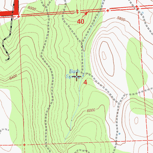 Topographic Map of Bath Spring, CA