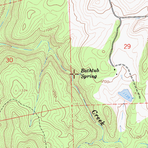 Topographic Map of Bathtub Spring, CA