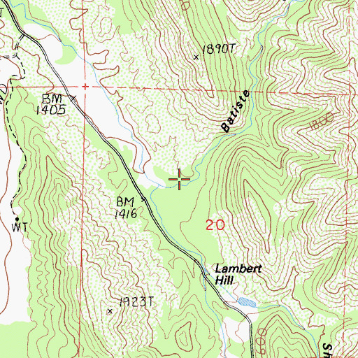 Topographic Map of Batiste Canyon, CA