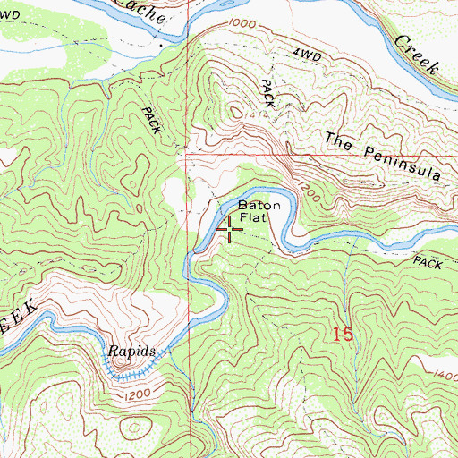 Topographic Map of Baton Flat, CA
