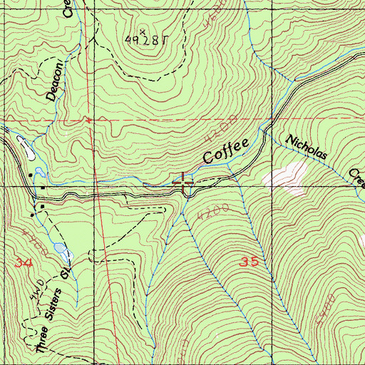 Topographic Map of Battle Creek, CA
