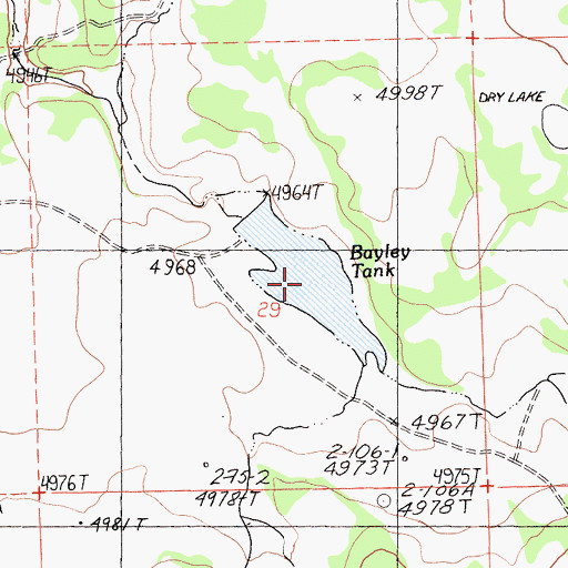 Topographic Map of Bavley Tank, CA