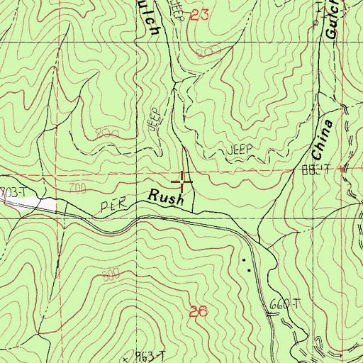 Topographic Map of Baxter Gulch, CA