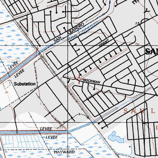 Topographic Map of Bay Elementary School, CA