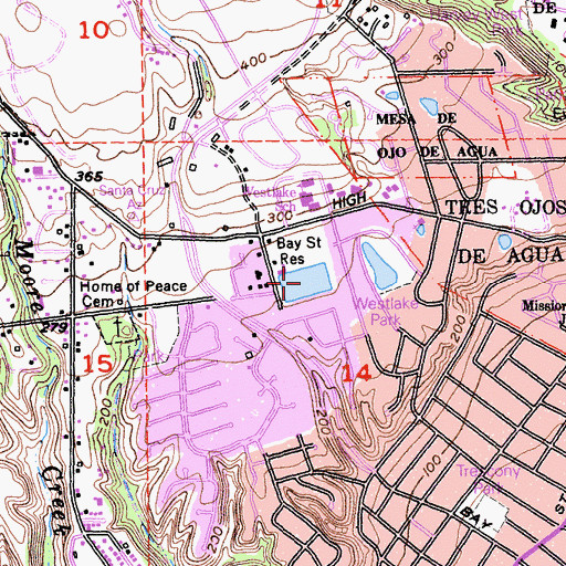 Topographic Map of Bay Street Reservoir, CA