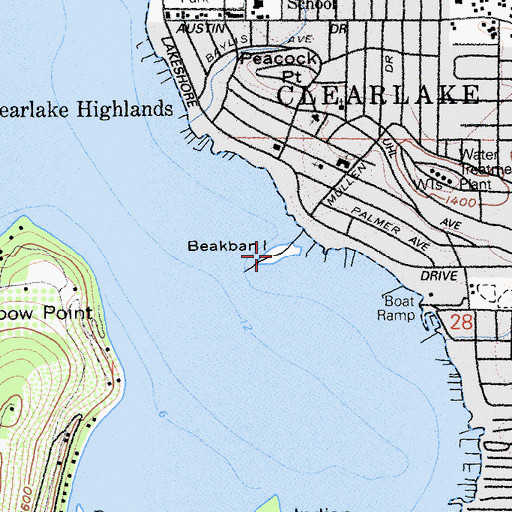 Topographic Map of Beakban Island, CA